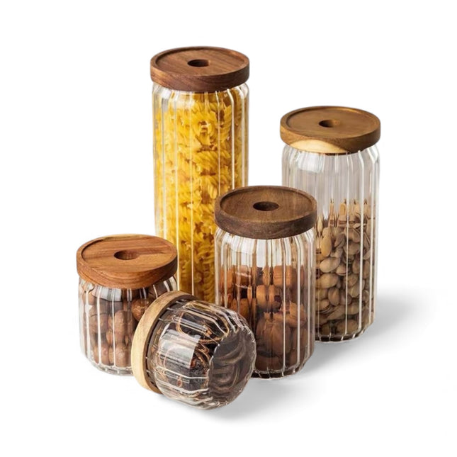 Wood Sealed Glass Jar
