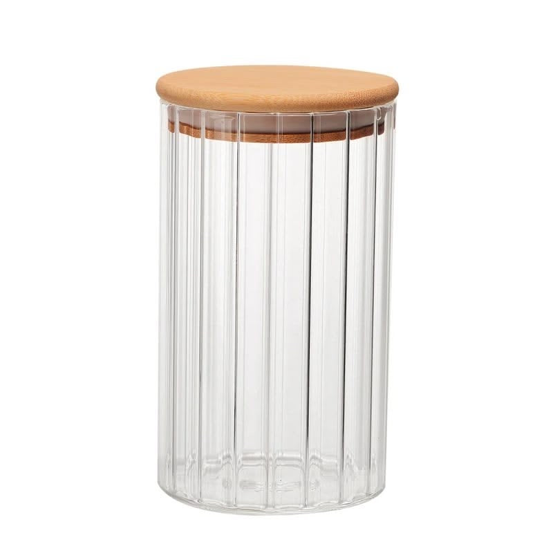 8x16cm Glass Storage Jar With Wooden Lid