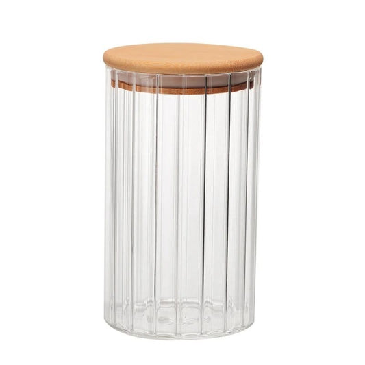 8x16cm Glass Storage Jar With Wooden Lid