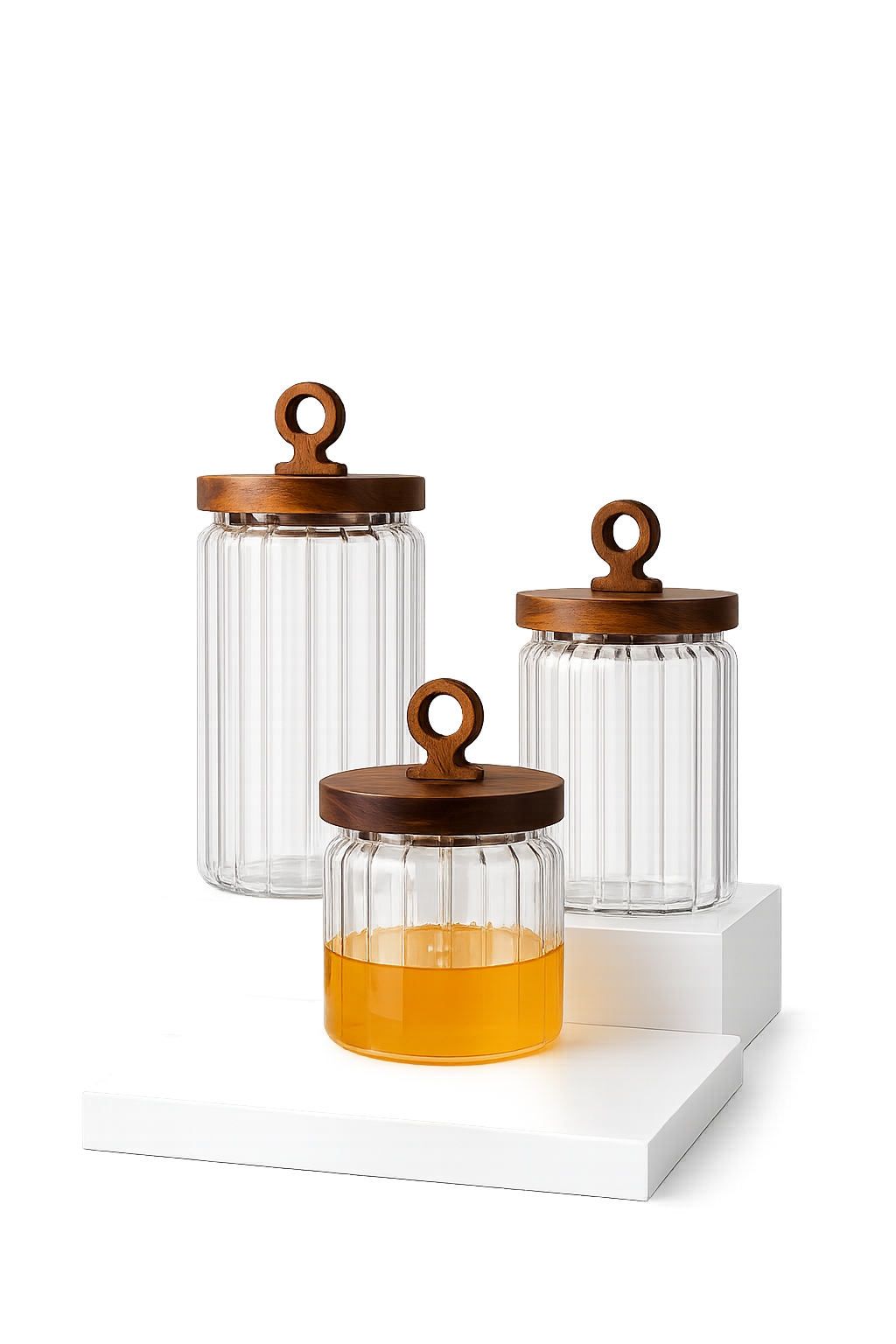 Honey Storage Jar with Wooden Lid
