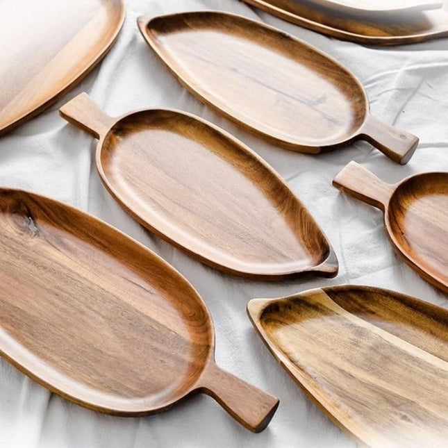Premium Wooden Leaf Serving Trays