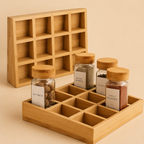 12pcs Spices Jars with Wood Stand