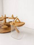 5-Piece Bamboo Rotating Spice Jar Set with Wooden Spoons