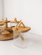 5-Piece Bamboo Rotating Spice Jar Set with Wooden Spoons
