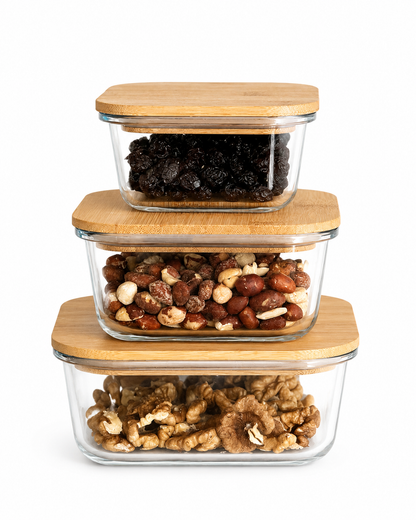 Set of 3 Glass Tuperware