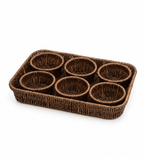 Tray with 6 Woven Bowls