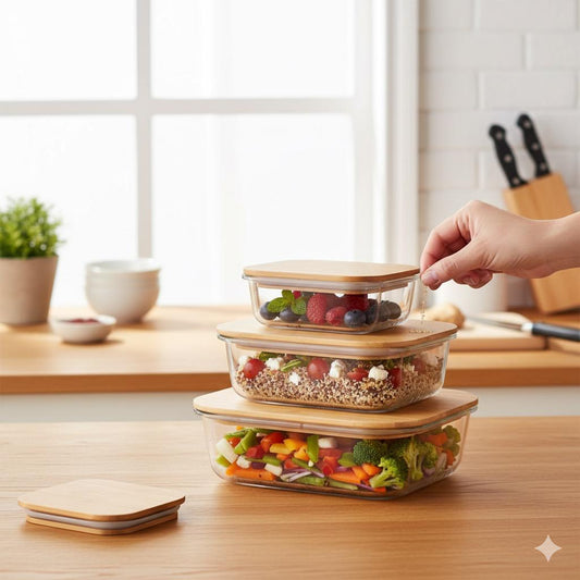 Set of 3 Glass Tuperware