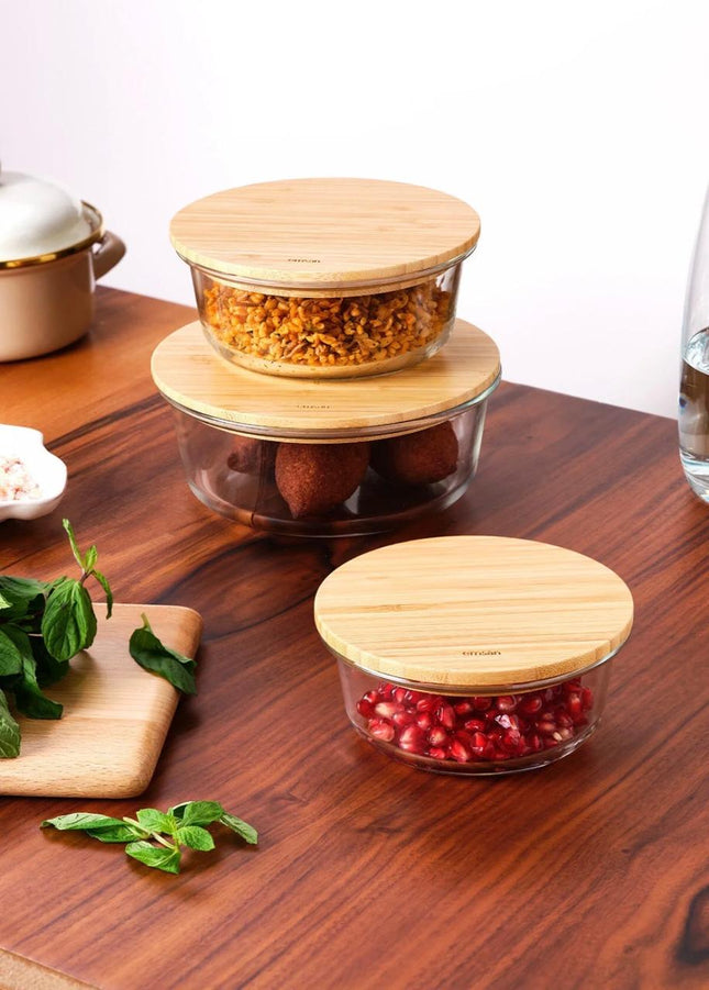 Set of 3 Glass Tuperware