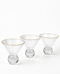 12- Gold Rim Glass Dessert Bowl