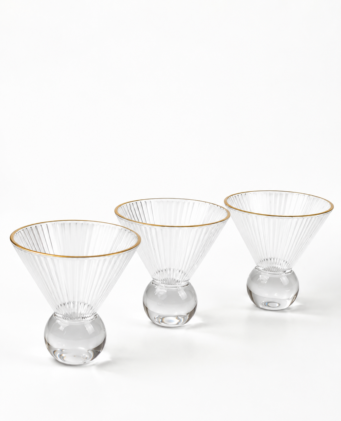 12- Gold Rim Glass Dessert Bowl