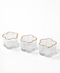 Flower Glass Bowl with Gold Rim