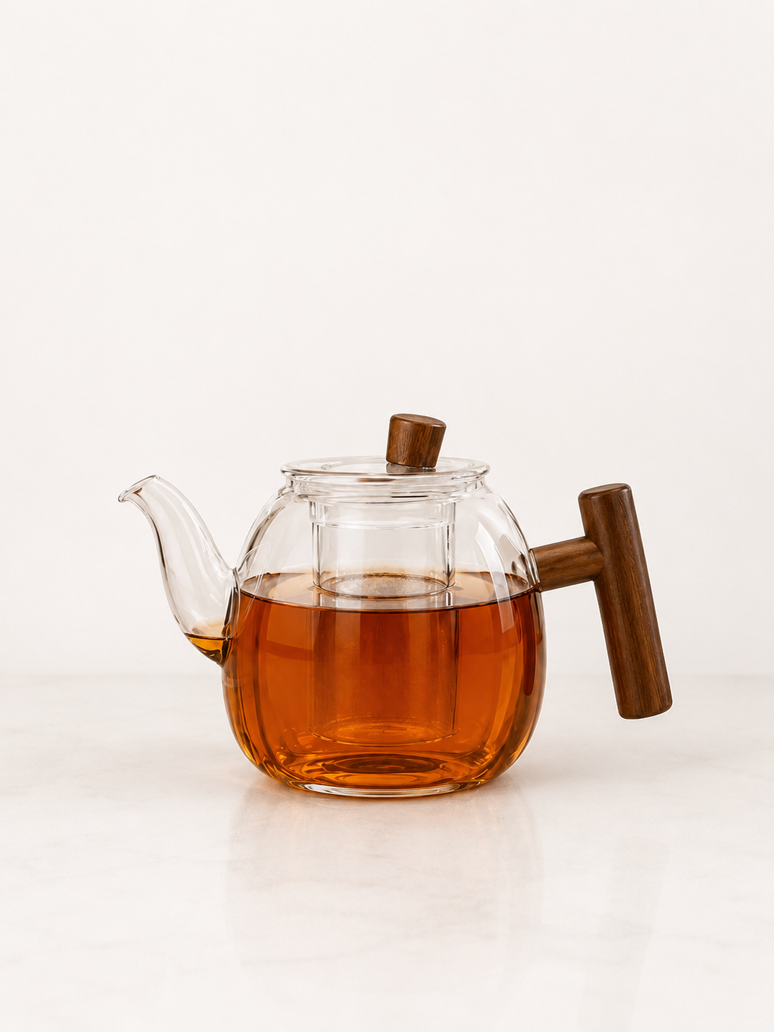 Glass Tea Pot with Wooden Handle