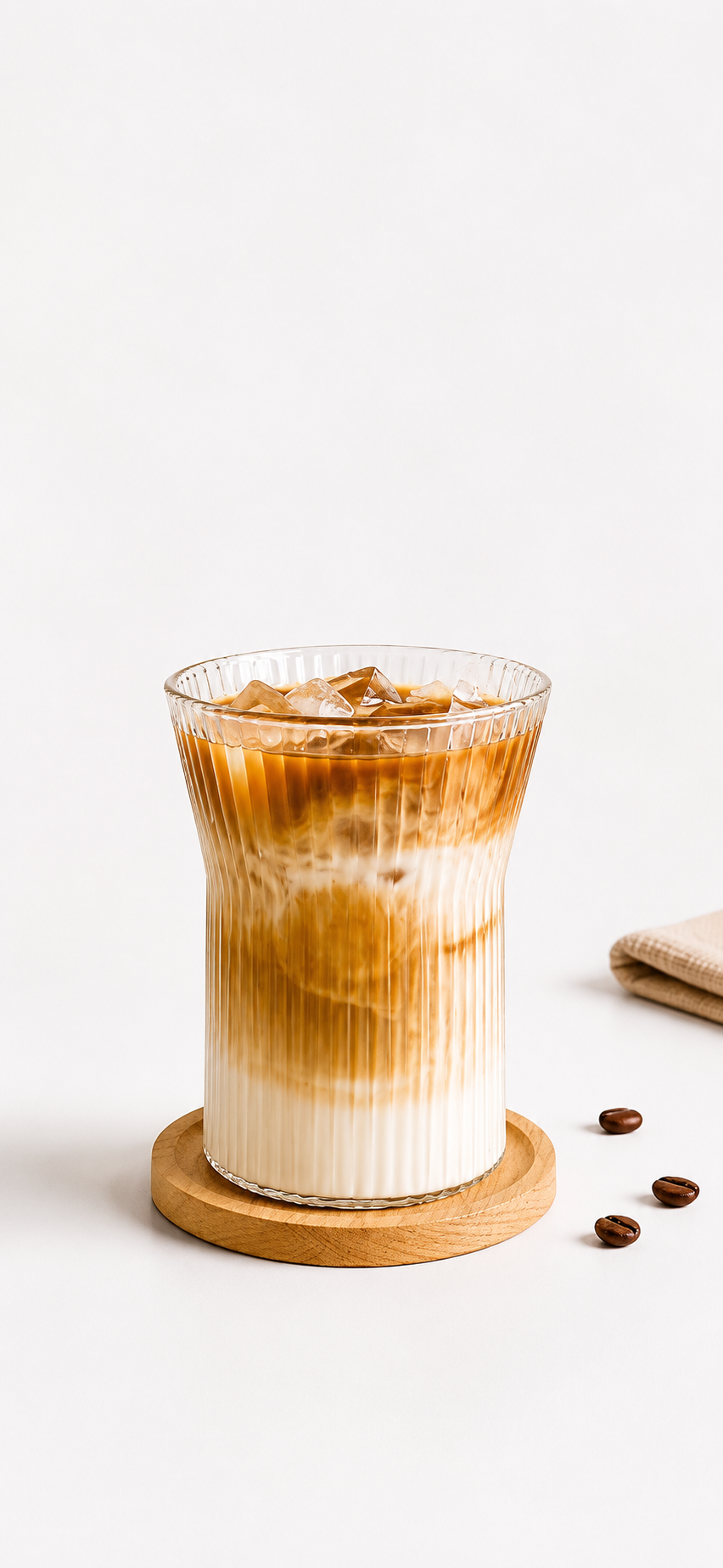 Elegant Ribbed Glass Cup – 350ml