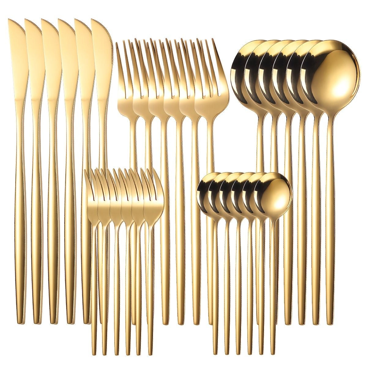 60 pcs Gold Cutlery Stainless Steel Set