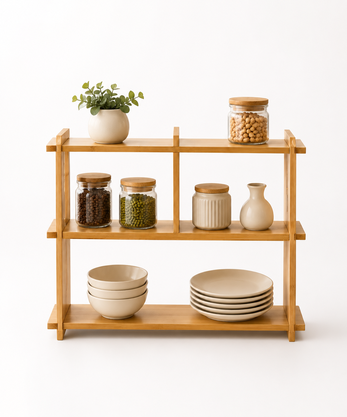 3-Tier Bamboo Kitchen Organizer