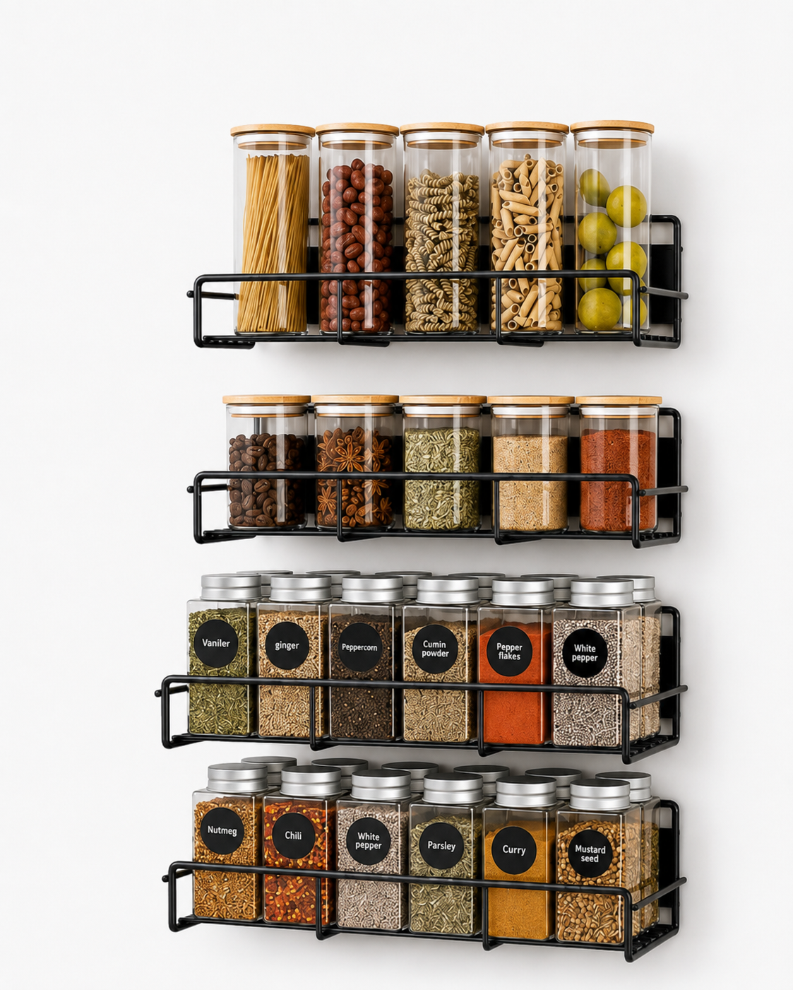 Wall-Mounted Spice Rack Organizer