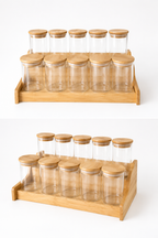 12 Bamboo Spices Jars Organizer Set