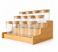 12 Bamboo Spices Jars Organizer Set