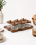 Wooden Tray with Glass Storage Jars