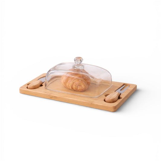 Glass Dome Bread & Cheese Serving Board