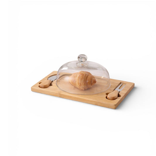 Glass Dome Circle & Cheese Serving Board