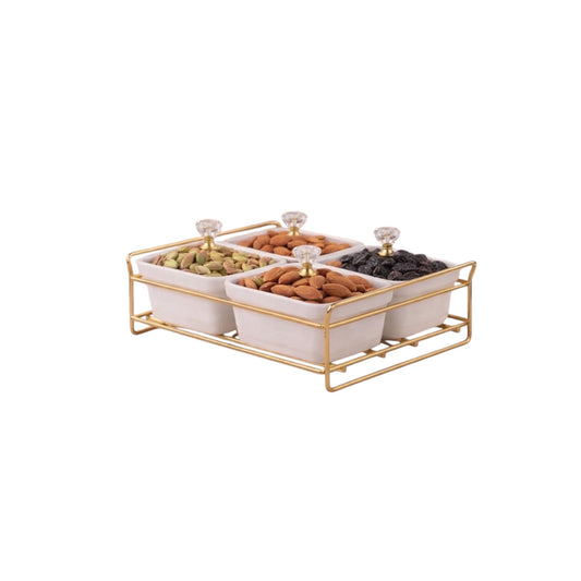 4pcs Luxury Ceramic Snack Serving Set