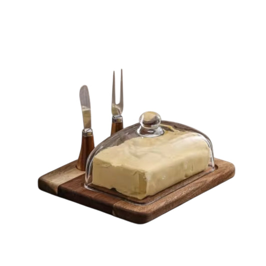 Butter With Wood Base