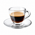 12 Glass Espresso Cups with Saucer