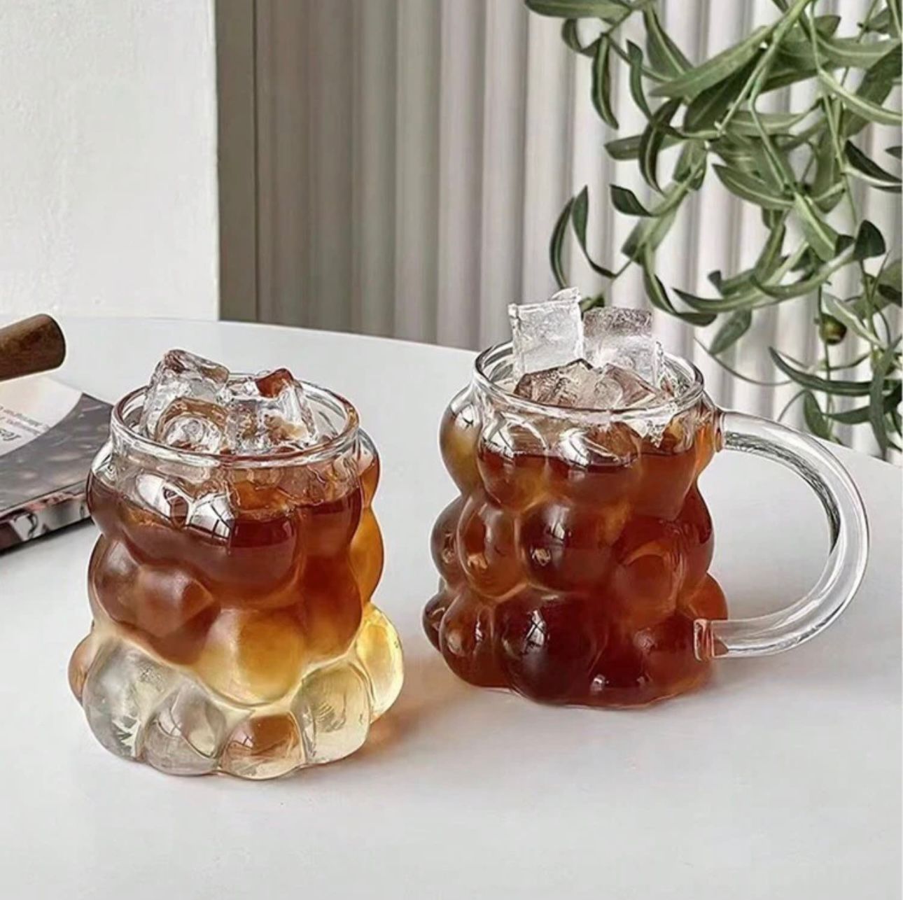 1pc 350ml Coffee Glass Mug Glass Heat Resistant