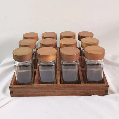 Glass Spice Jars With Bamboo Lids