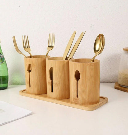 Storage Canisters With Bamboo Tray Base