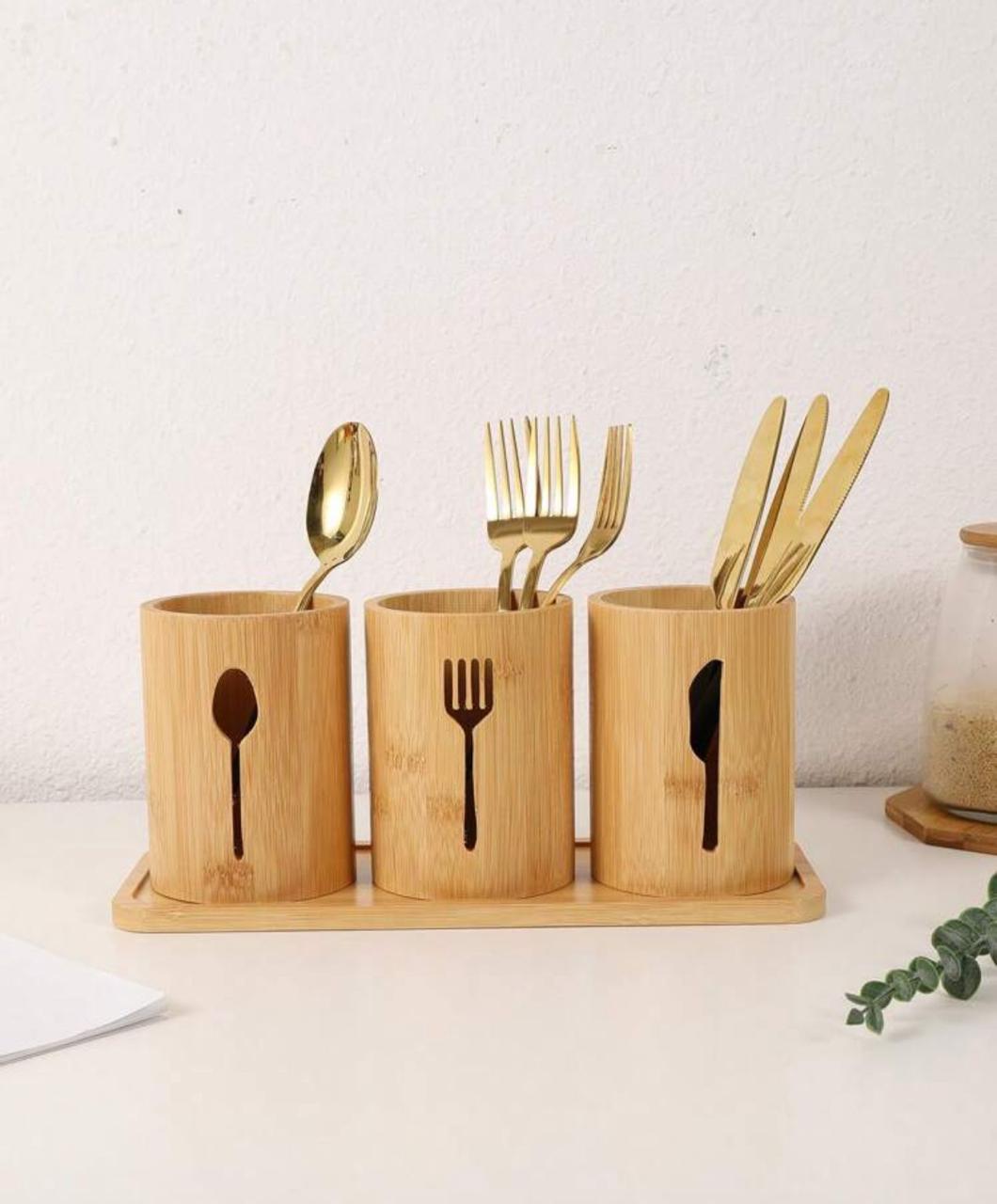 Storage Canisters With Bamboo Tray Base