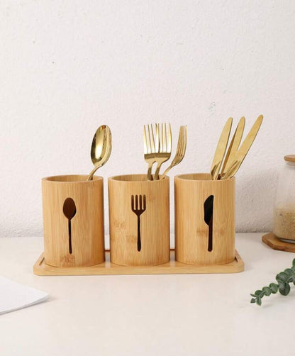 Storage Canisters With Bamboo Tray Base