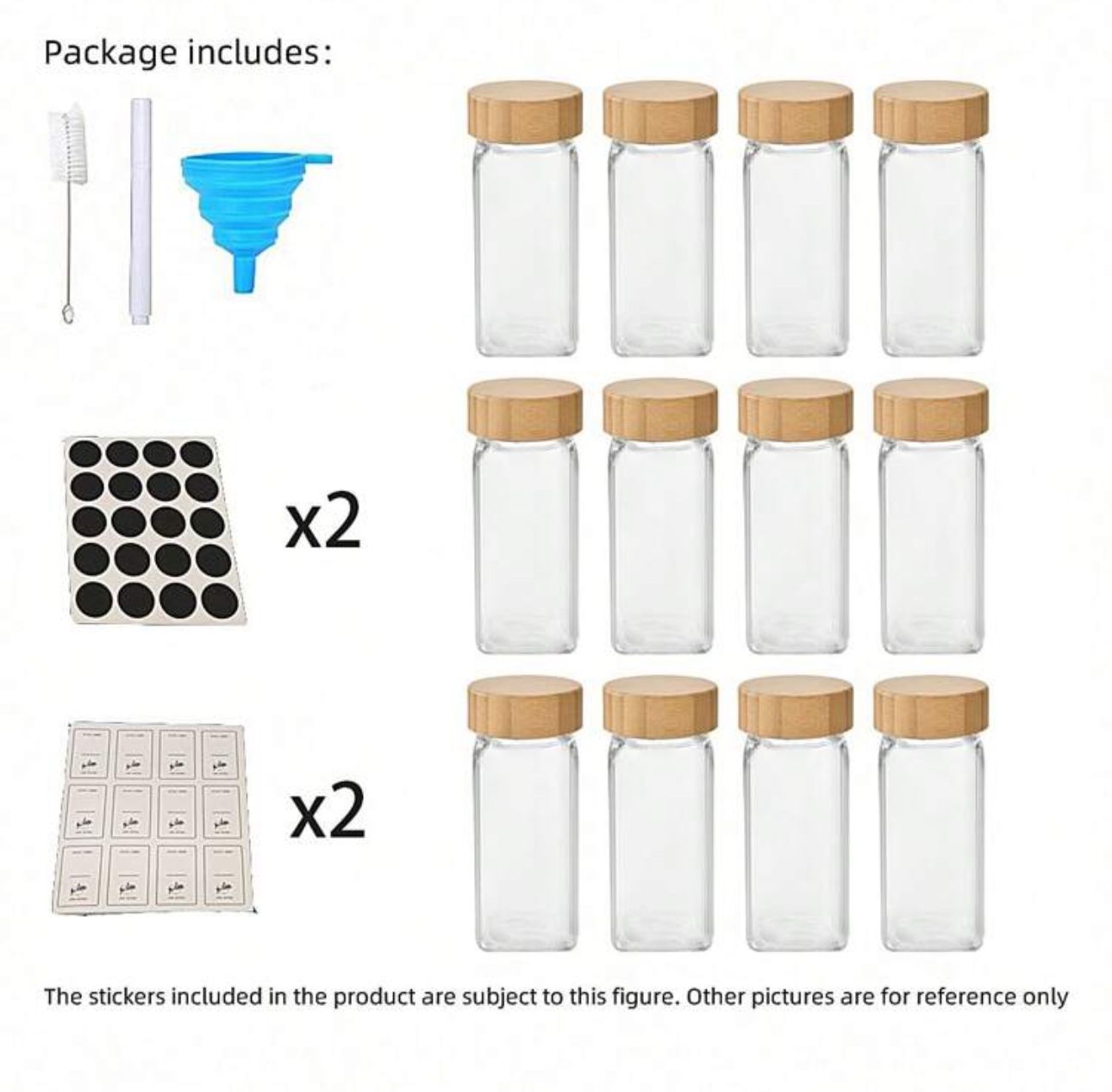 Spice Jar Shaker Bamboo Lid-Large