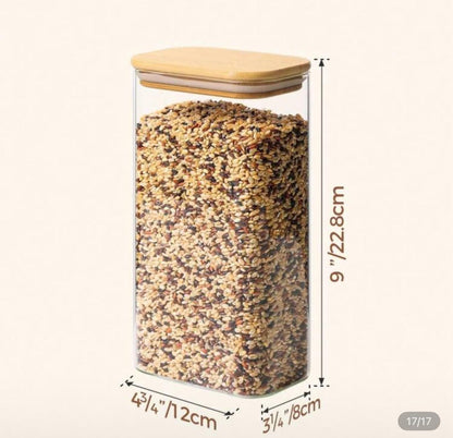 PET Food Storage Container With Bamboo Lid
