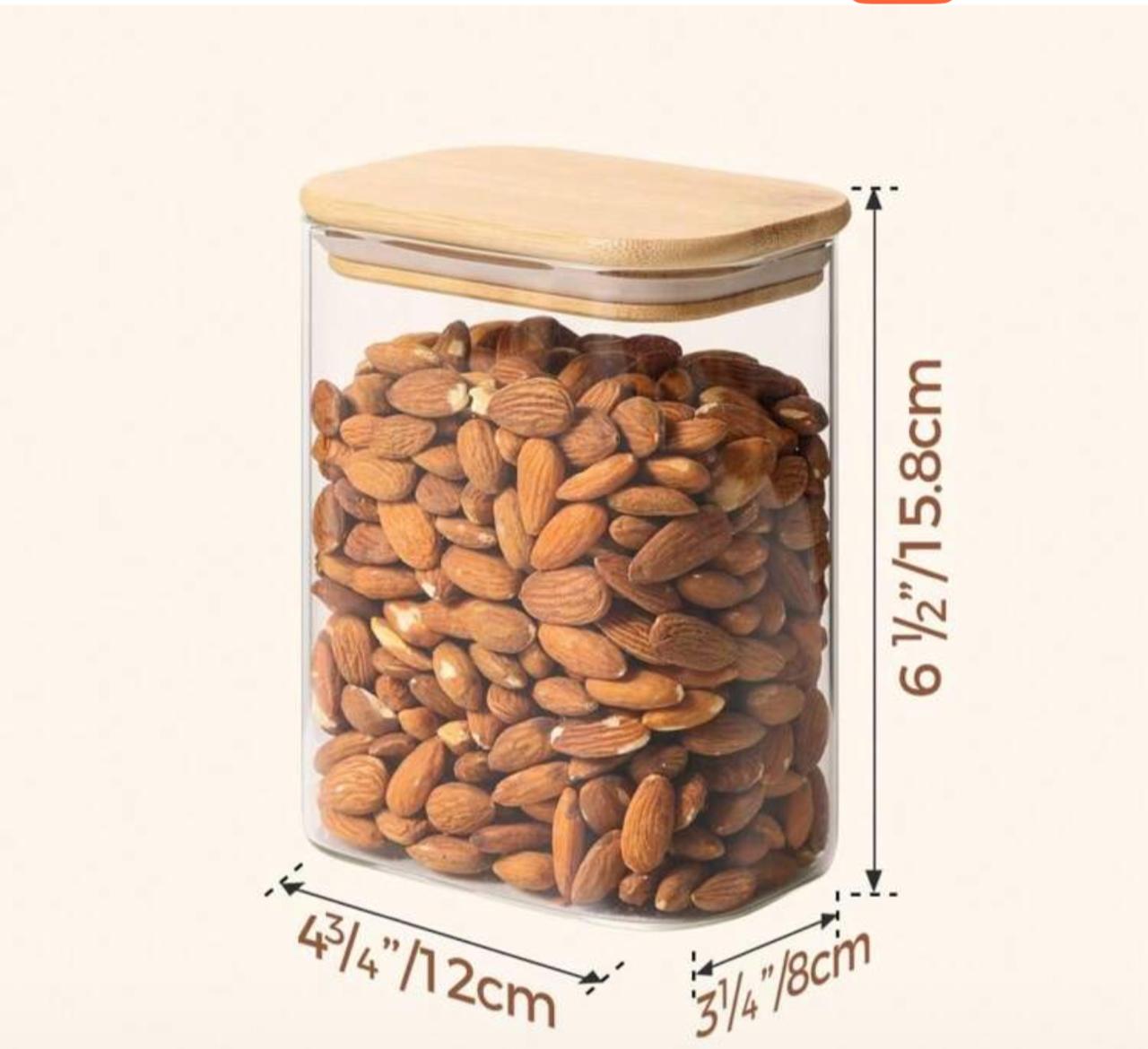 PET Food Storage Container With Bamboo Lid