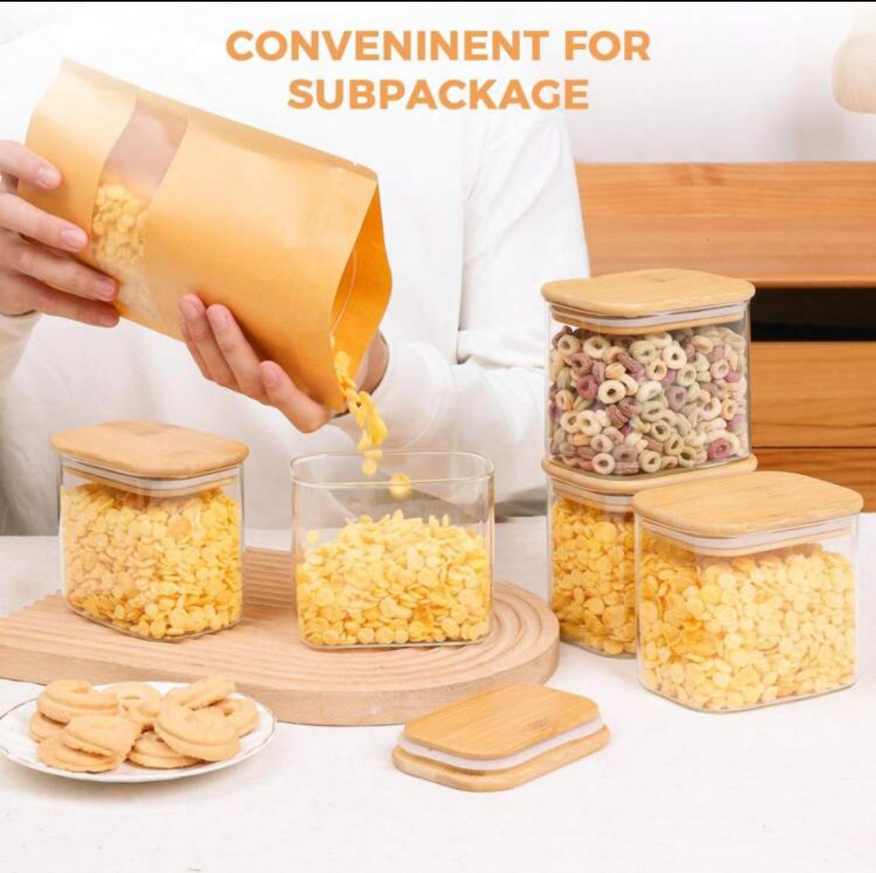 PET Food Storage Container With Bamboo Lid