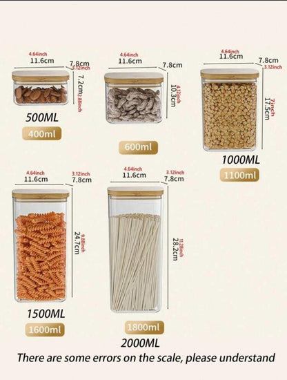 PET Food Storage Container With Bamboo Lid