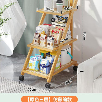 3-Tier Bamboo Storage With Wheels