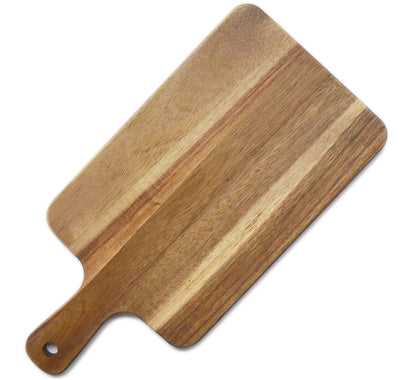 Wooden cutting board with a handle
