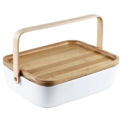 Elegant 6-Compartment Fruit and Snack ceramic tray