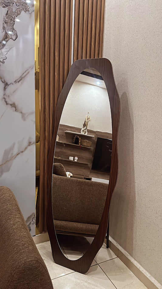 Unique Mirror with wood frame design