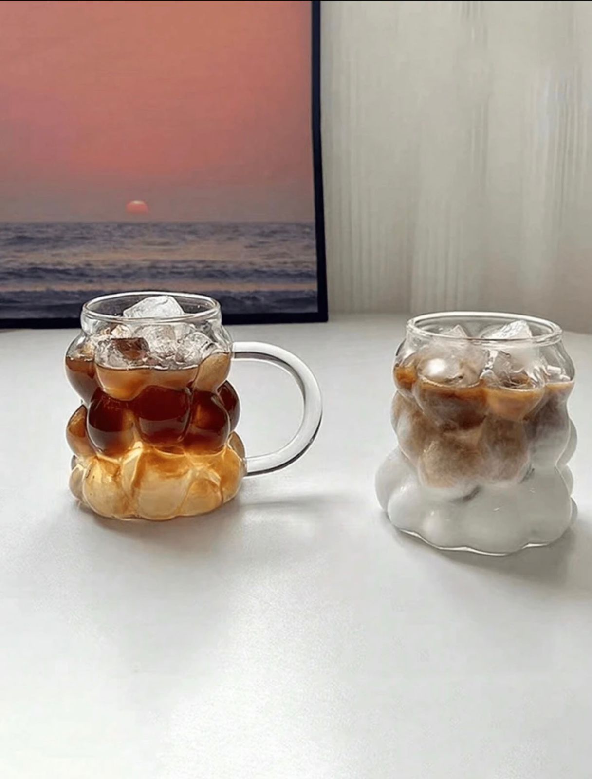 1pc 350ml Coffee Glass Mug Glass Heat Resistant