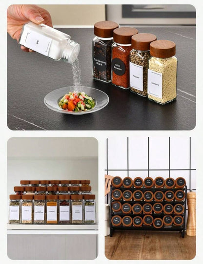 Glass Spice Jars With Bamboo Lids