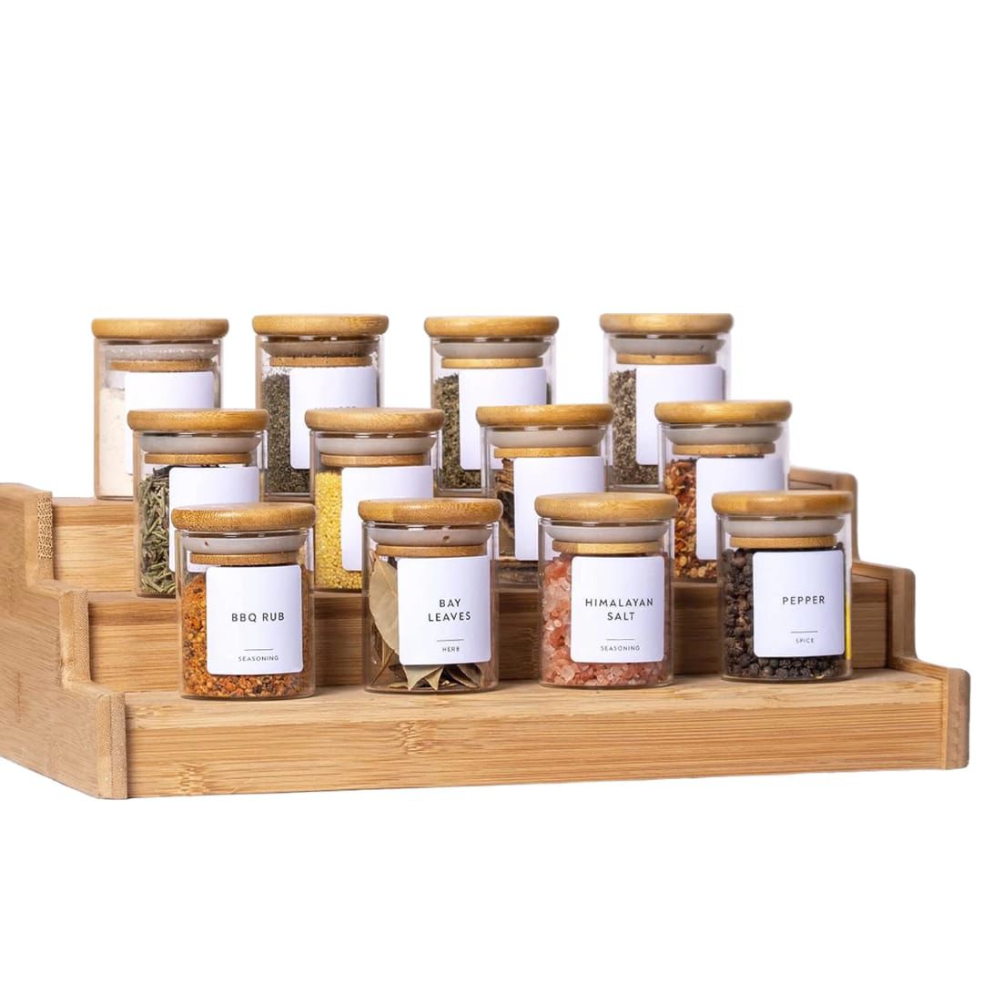 “Glass Storage Jars With Airtight Bamboo Lids