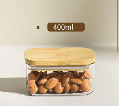 PET Food Storage Container With Bamboo Lid